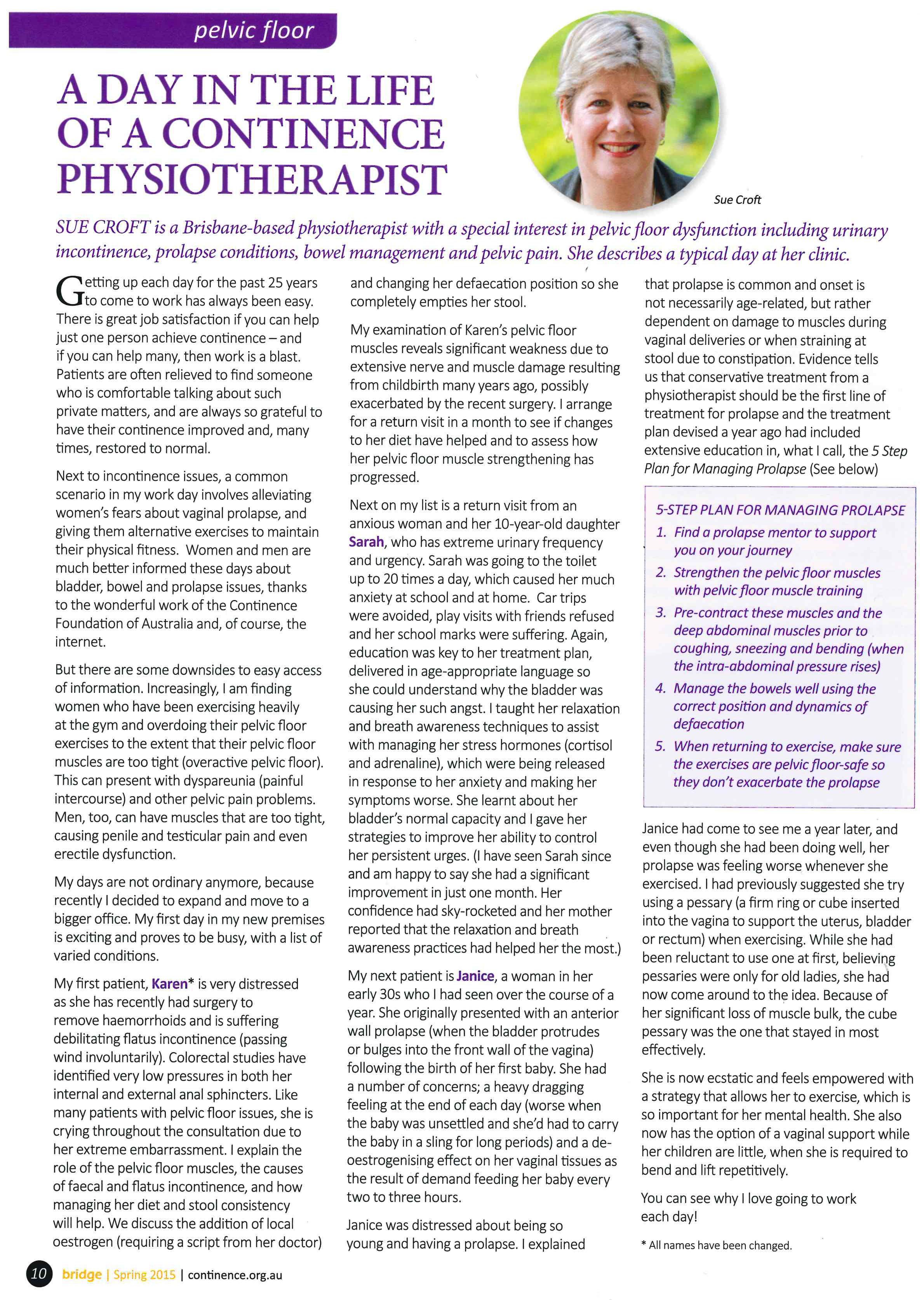 A Day in the Life of a Continence Physiotherapist