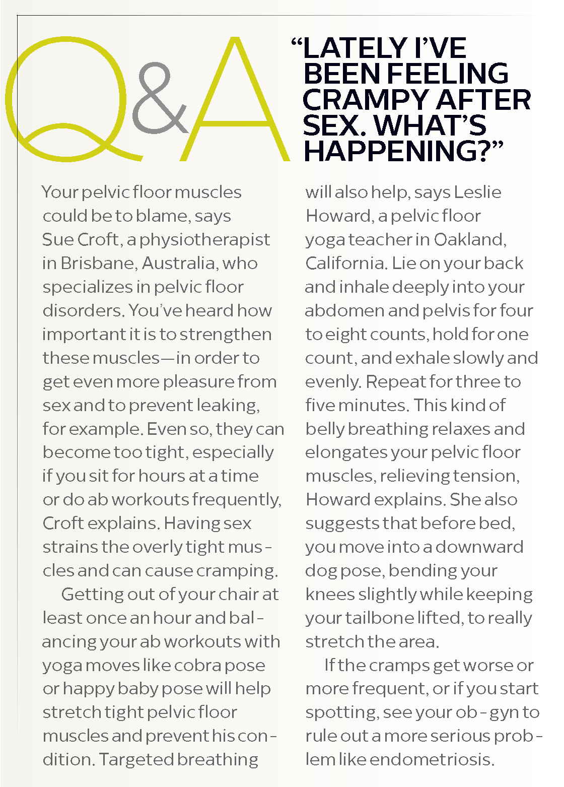 US Shape magazine Jan Feb 2016 - Painful Intercourse - extract